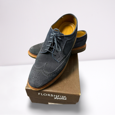 SIZE 8 Florsheim Haviland Suede Wingtip Lace-Up Dress Shoes  display picture 1