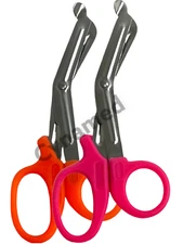 2 PARAMEDIC UTILITY BANDAGE TRAUMA EMT EMS SHEARS SCISSORS 5.5 INCH-ORANGE PINK
