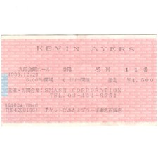 KEVIN AYERS Concert Ticket Stub TOKYO JAPAN 12/20/88 SOFT MACHINE GONG ACID Rare