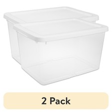 2 pack 20 Quart Small Storage Bin, Clear Plastic Storage Container with
