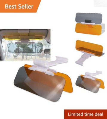 Universal Fit Driving Visor: Shatter-Proof Day/Night UV Protection Shield