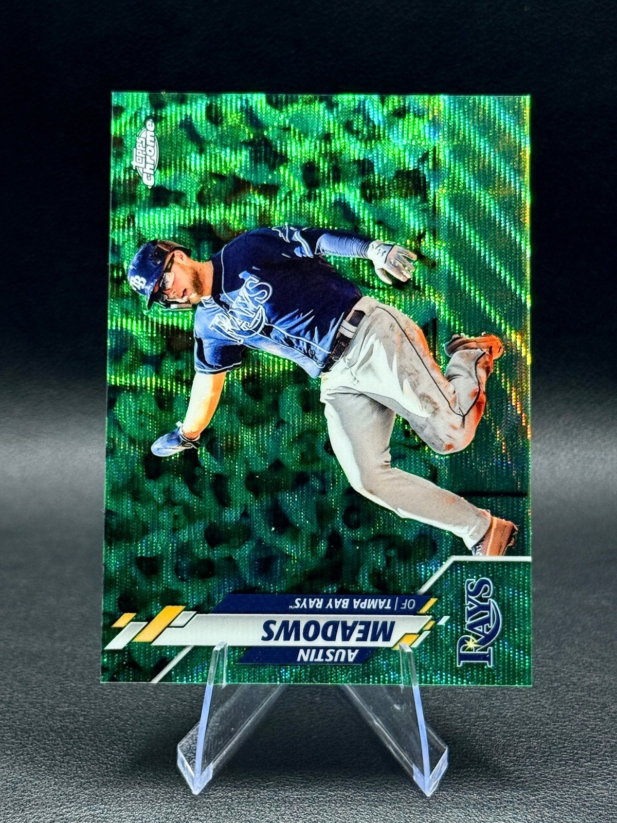2020 Topps Chrome #113 Austin Meadows Green Refractor #/99