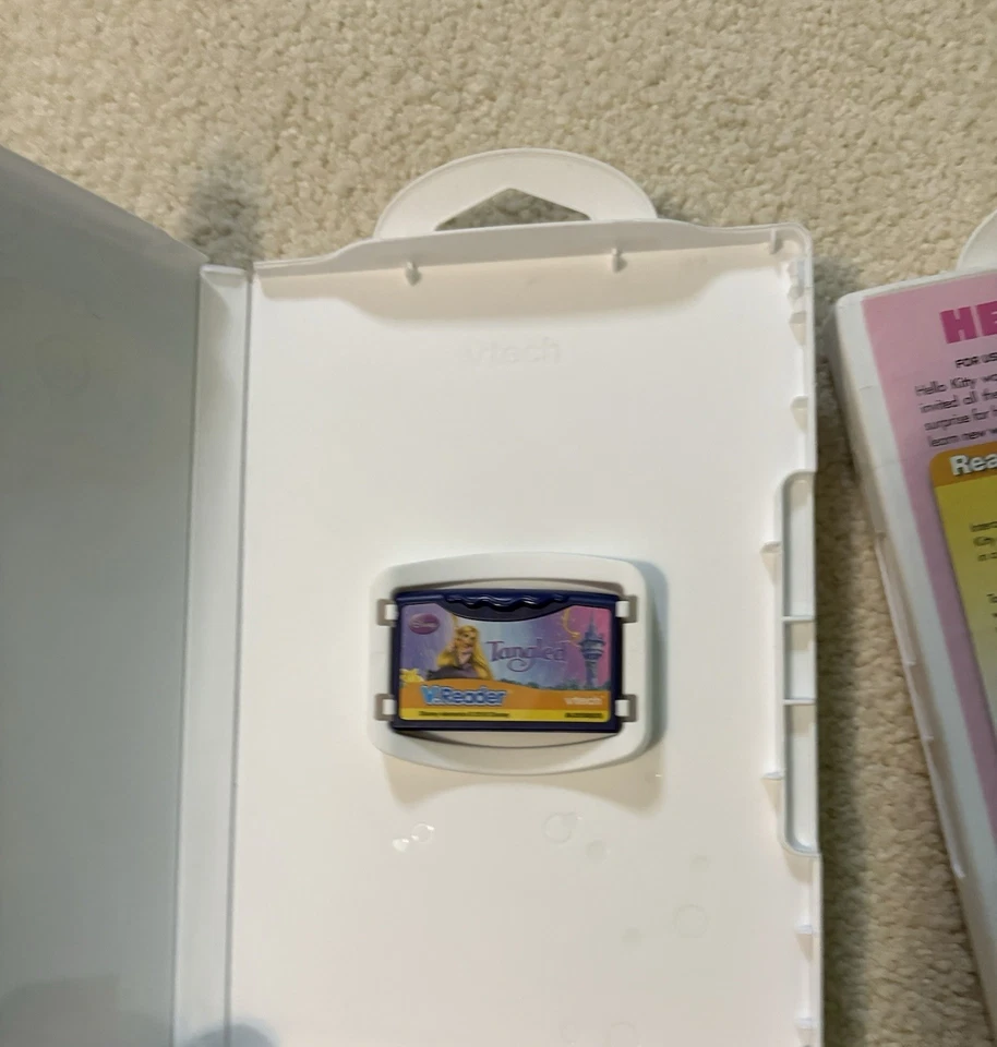 Vtech V.Reader Interactive Reading System Lot of 3 Games Tangled Hello Kitty El - Image 4 of 4