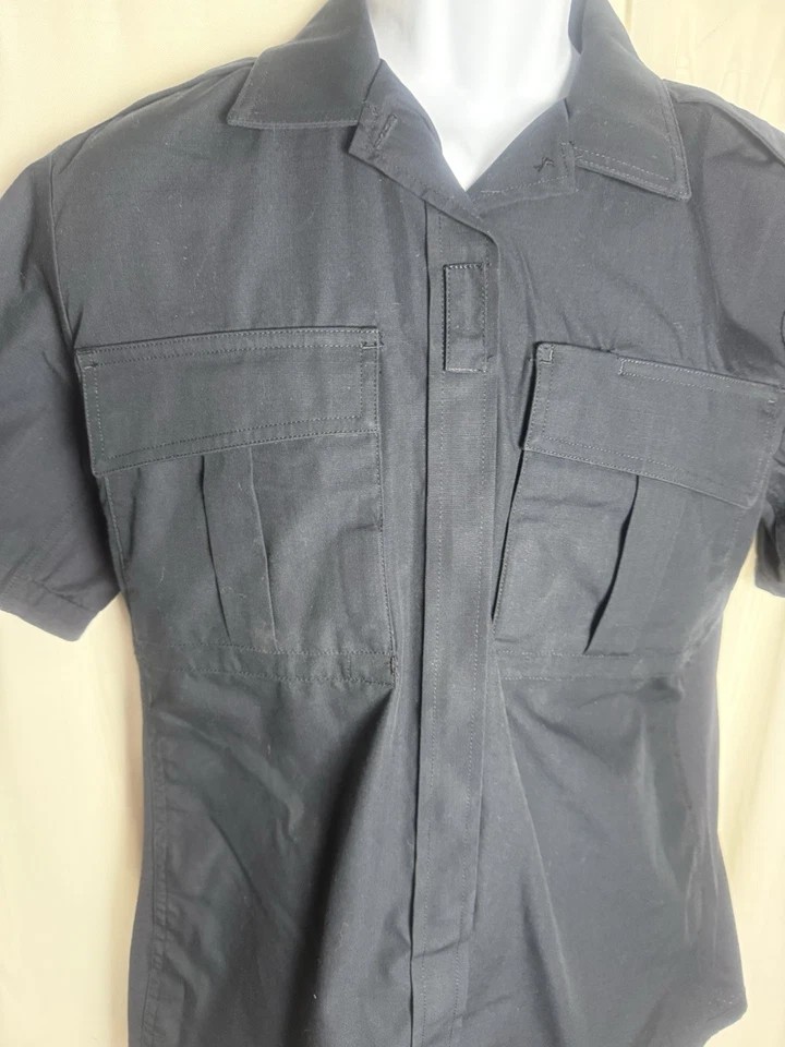 LARGE REG  BLAUER WOMENS TENX SHORT SLEEVE BDU ZIPPER SHIRT 8741W DARK NAVY - Image 2 of 4