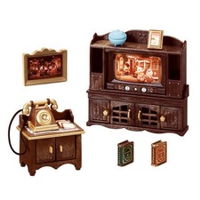 Sylvanian Families Calico Critters Furniture Classic Brown  TV & Phone Set japan