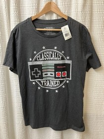 Nintendo Men's XL Gray "Classically Trained" NES Controller T-Shirt New With Tag