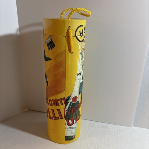 Tricoastal Yellow French Art Vicomte Moulliac Wine Bottle Gift Tube Box - Afbeelding 2 van 8