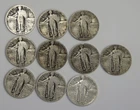 (10) US Standing Liberty Quarters Pre 1930 Full Date Ave Circ
