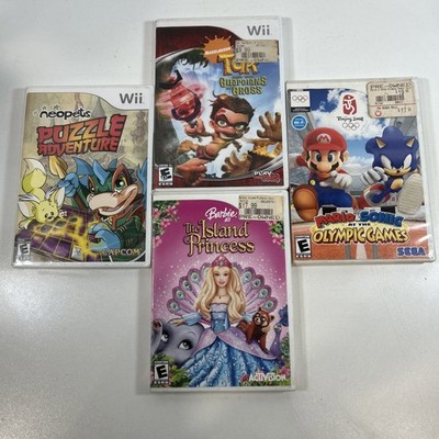 Wii Game Lot Neopets Tak Barbie Mario Olympic Cases Manuals Untested