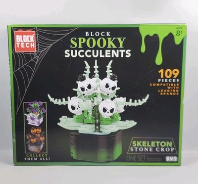 Block Tech Brick Cobweb Cactus Spooky Succulent Halloween Decor 106 Piece sealed