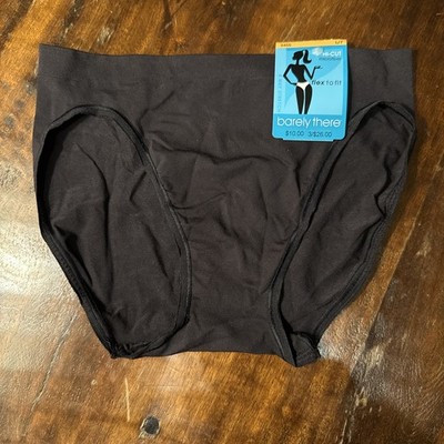 Barely There Hi-Cut Microfiber. Size L/7. Black Panties. 2455