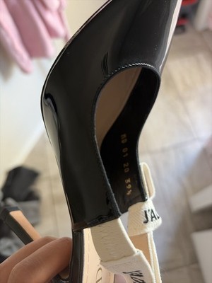 Dior J'Adior Slingback Pump Black Black Patent Calf Skin | eBay