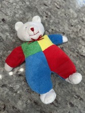 VTG Eden Terrycloth Bear Primary Color Block Stuffed Plush Kids Gifts Red Green