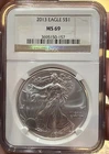 2013 $1 American Silver Eagle NGC MS69 Brown Label