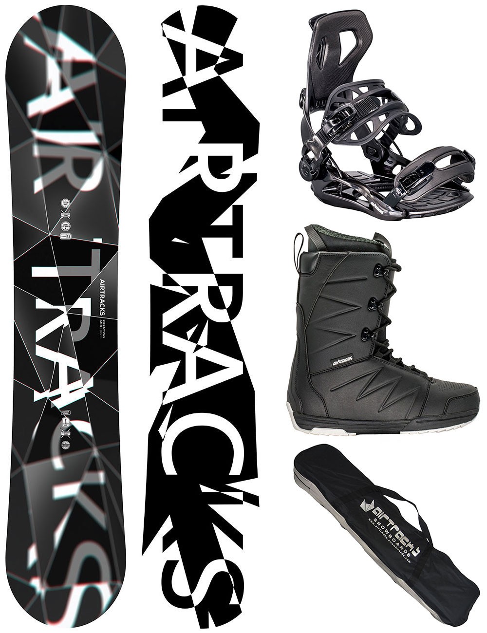 AIRTRACKS Snowboard Set Refractions Game+Bindung Star+Boots+Bag/155 159 161 165/