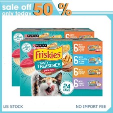 2 pack Purina Friskies Wet Cat Food Variety Pack, Tasty Treasures Prime Filets