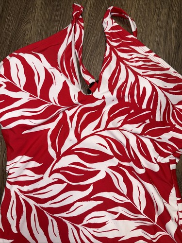 Apt. 9 Red White One Piece Swimsuit Petite Large - Picture 5 of 6