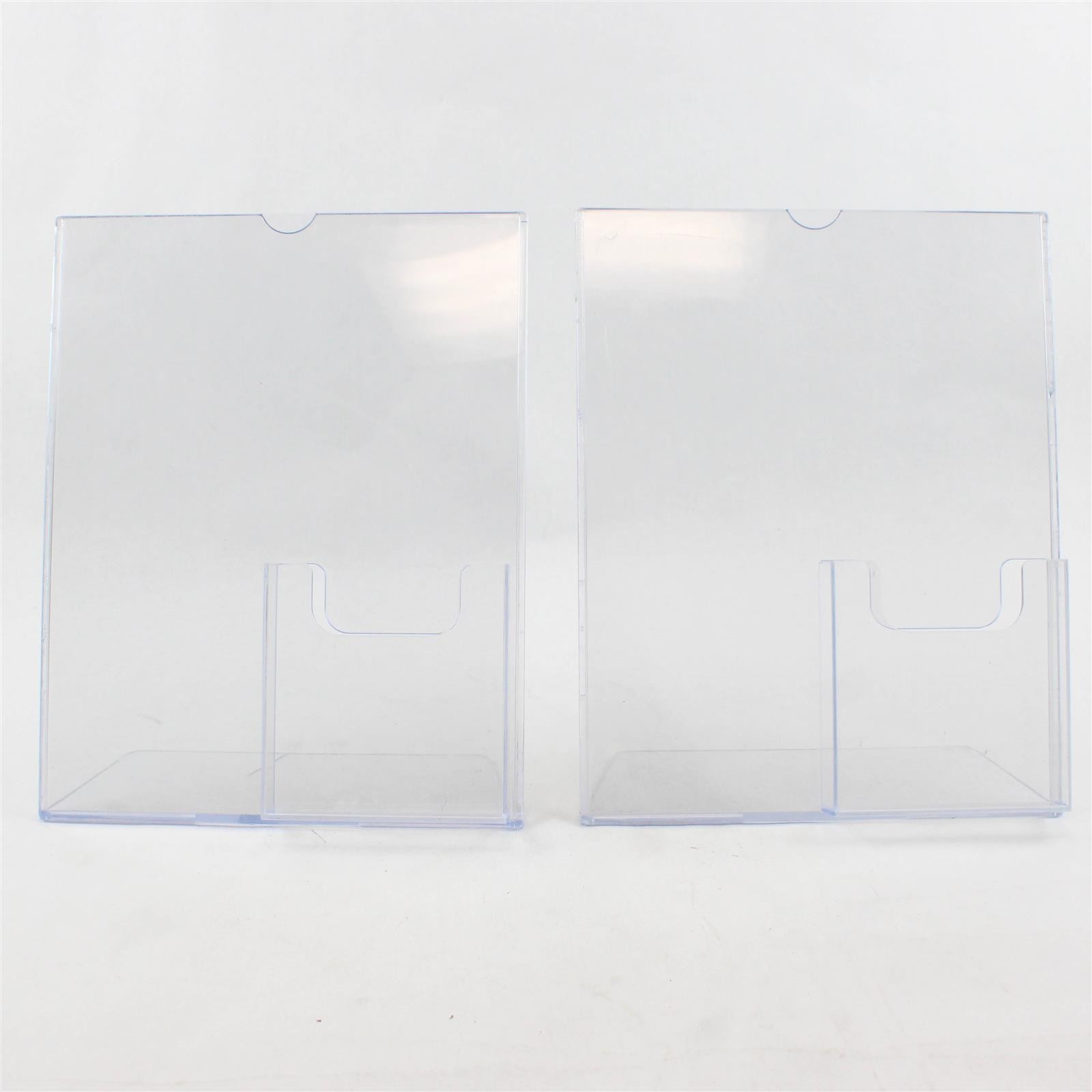 Lot of 2 Clear Acrylic Brochure Holders Flawed