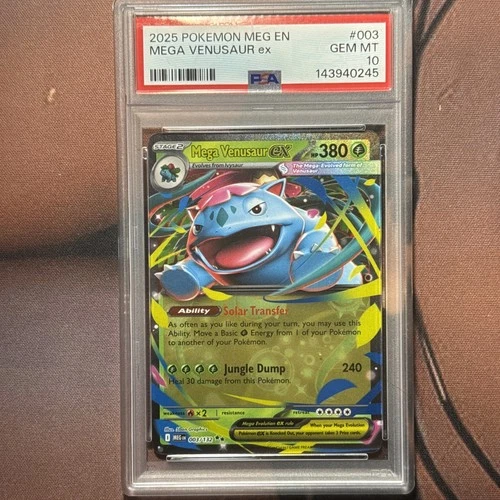 PSA 10 GEM MINT Mega Venusaur EX 003/132 Holo Mega Evolution