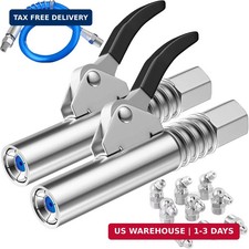 Grease Gun Coupler Quick Lock Release Lube 2pcs Grease Gun Tip Fitting+Grease Gu