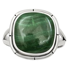 Natural Malachite Eye - Congo 925 Sterling Silver Ring s.9 Jewelry R-1012