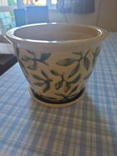 M&S Leaf Design Ceramic Plant Pot 19cm Diameter