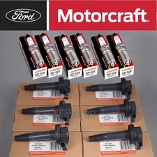 OEM 6P Ignition Coil DG520 + 6P Spark Plug SP520 For 2010-14 Edge 3.7L UF553 @