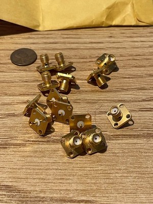 Qty 14 Sealectro 50-645-4520-31 SMA Female Jack Panel Mount Gold Plated Coax Cnt