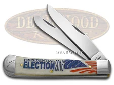 Case xx Knives Trapper 2016 Presidential Election Democrat Natural Bone 21494