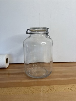 Bormioli Rocco Fido 5L Glass Storage Jar Made in Italy Hermetic Seal 175oz XL