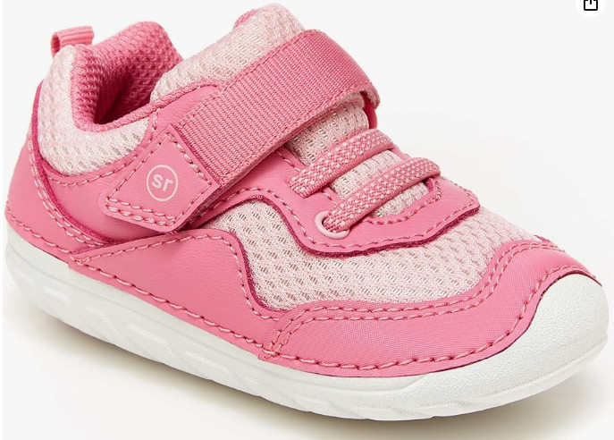 Stride Rite Girl's Soft Motion Rhett Sneaker, Pink, 6 Wide T