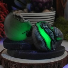 Volcano Ágata Corazón Hinchado UV Cristal Reactivo Regalo Piedra de Protección Espiritual