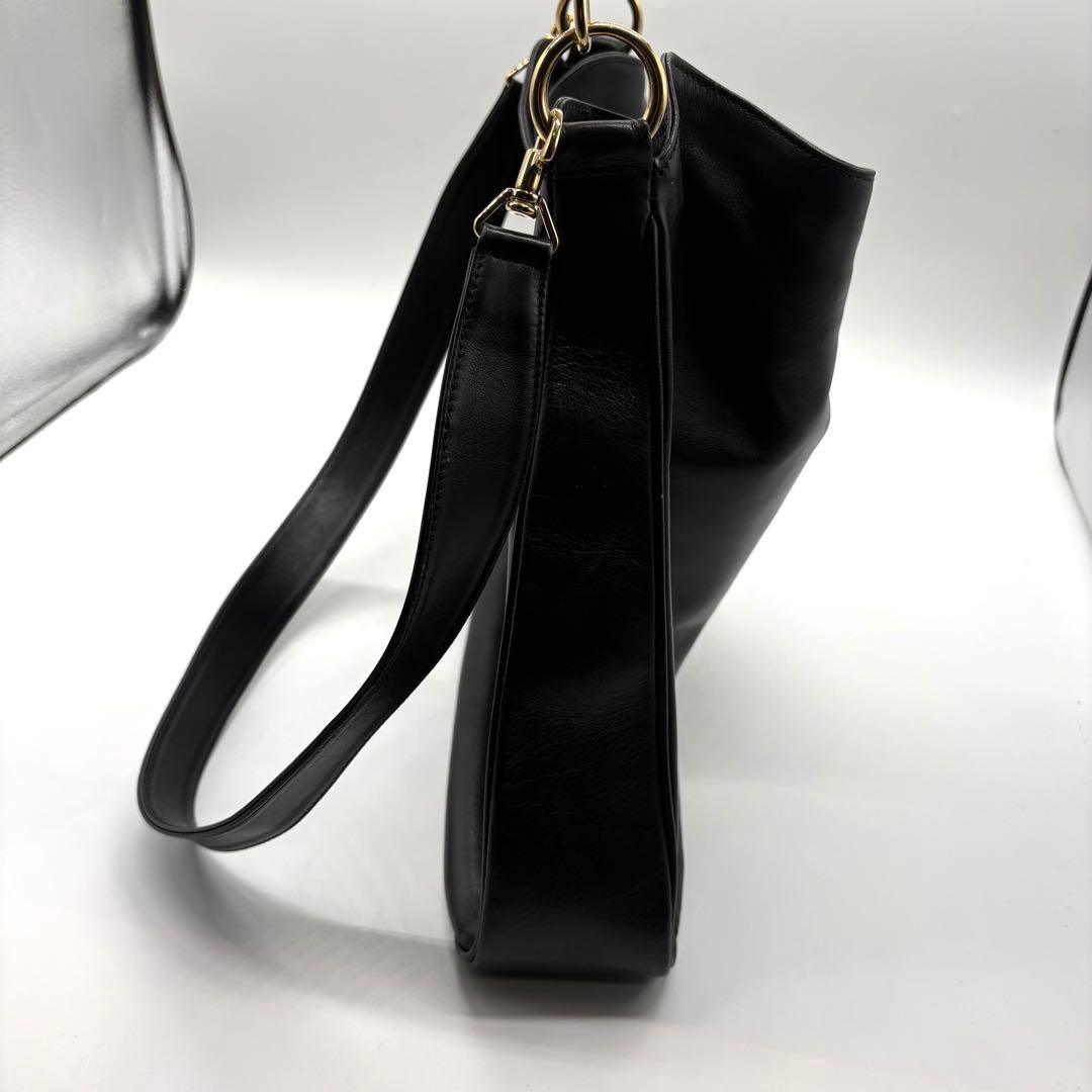 GUCCI 001 123 1577 Bamboo Shoulder Bag Leather Black Vintage Logo From Japan thumbnail 17