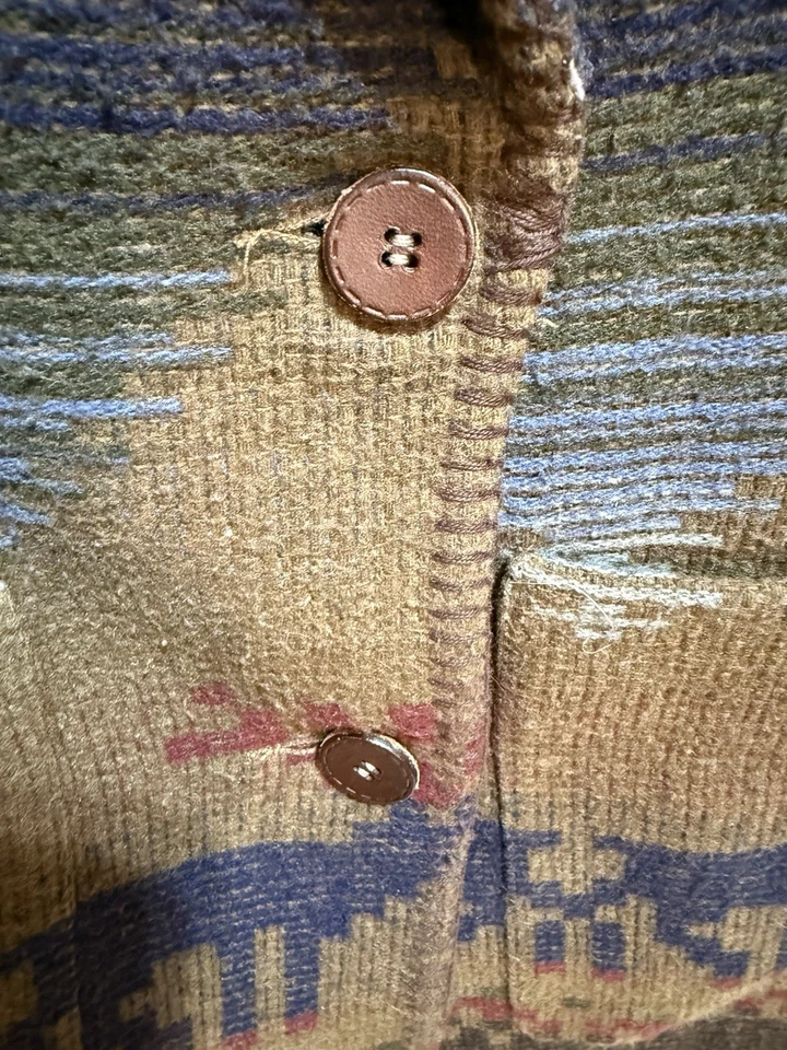 Cardigã masculino Express jeans lã country Natal tamanho P - Imagem 4 de 4