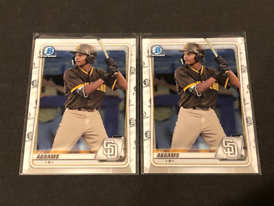 2020 Bowman Chrome CJ Abrams Prospect Card (BCP62)- Lot of 2x