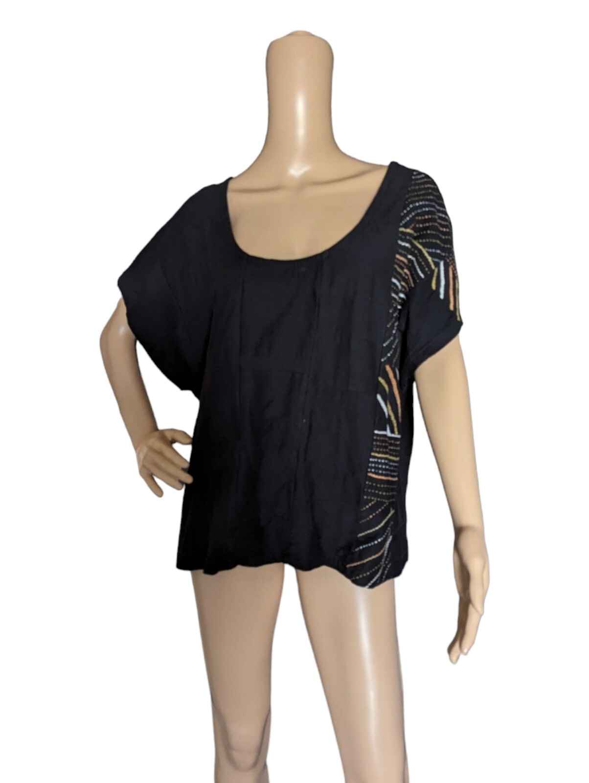 Dignity Not Charity Boho Black Patchwork Tribal E… - image 1