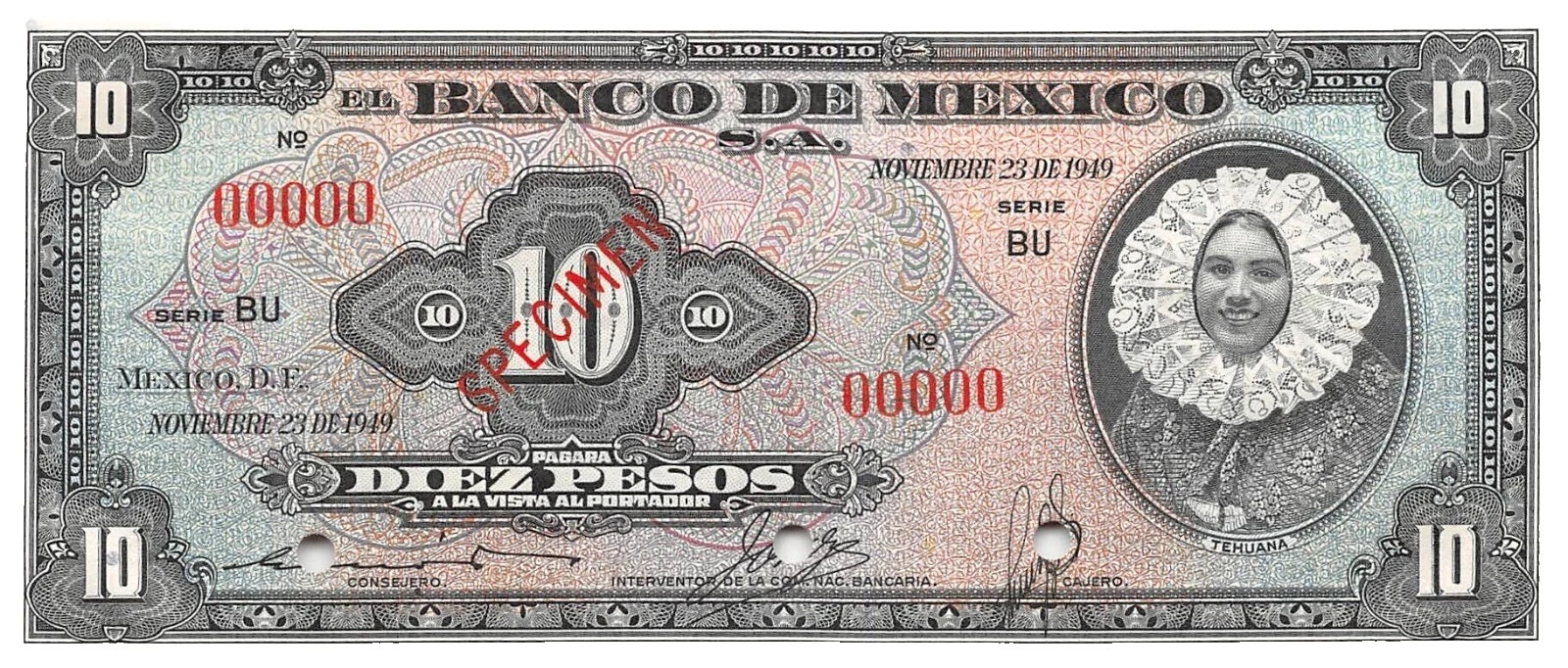 1949 año de billetes de Norteamérica y Centroamérica