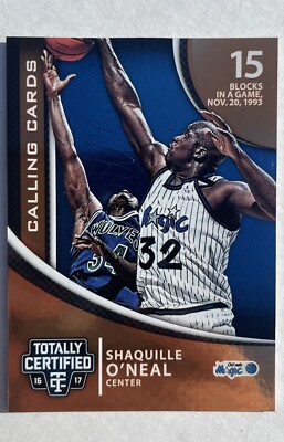 Shaquille O'Neal 2016 Panini Totally Certified Calling Cards #42