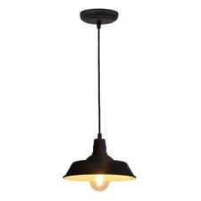 Sylvania Hudson Antique Black Ceiling Factory Pendant w/Edison LED Bulb New