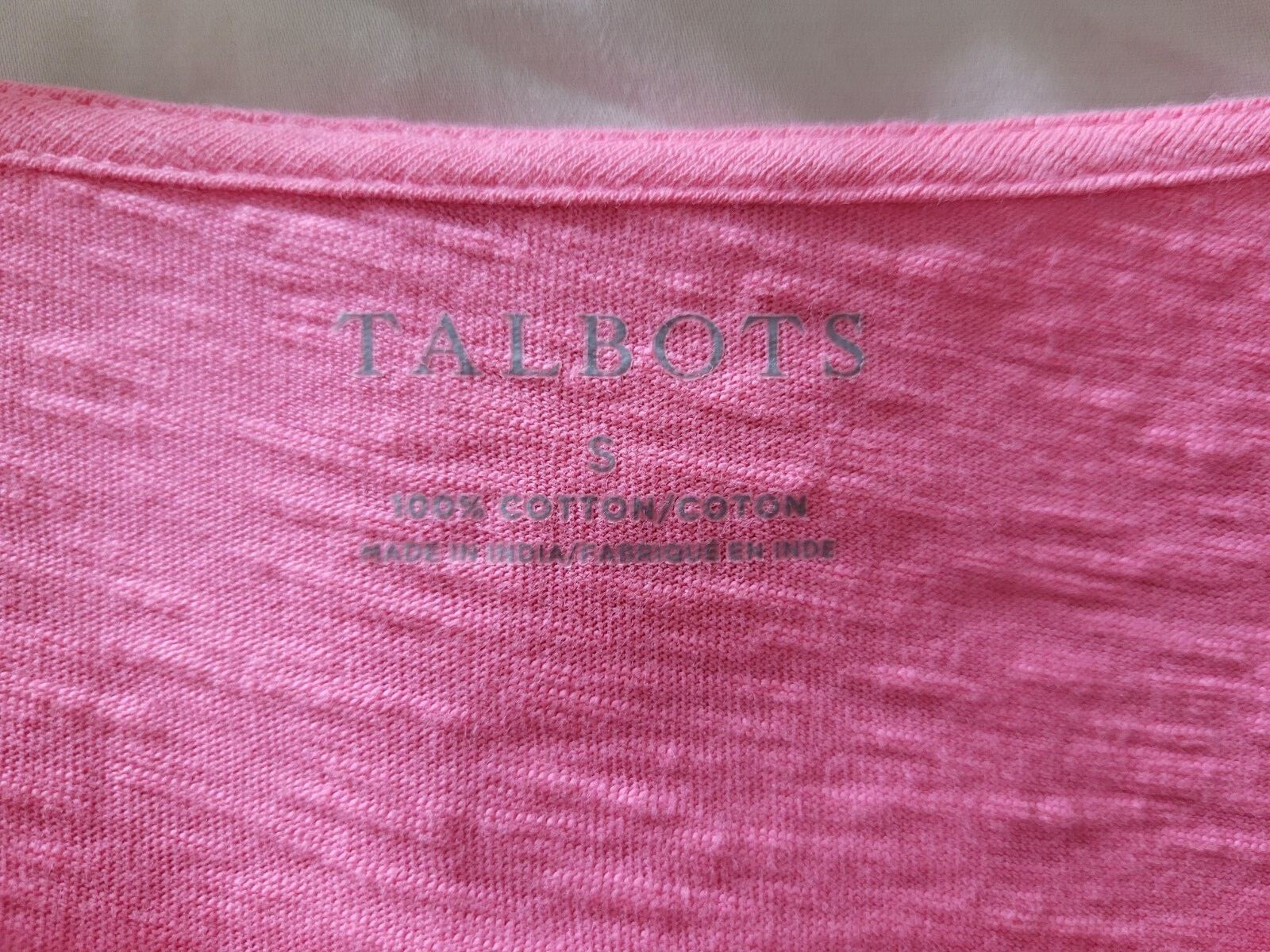 Talbots Basic Solid Pink Sleeveless 100% Cotton T… - image 10
