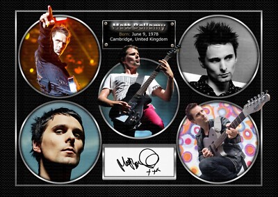 Matt Bellamy - Muse -  A4 Signed Photo Print Memorabilia