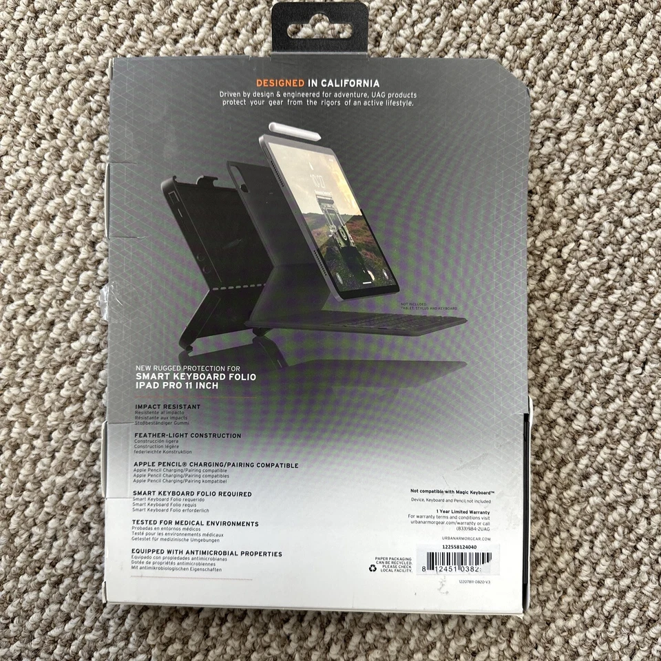 New iPad air 10.9 4th iPad Pro 11 Inch 2nd Gen UAG Smart Keyboard Folio Scout - Image 3 of 4
