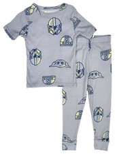 Star Wars Boys Blue Baby Yoda Pajamas T-Shirt  Pants Sleep Set Size 4