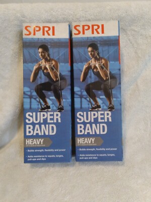 SPRI SUPER BAND  HEAVY WORKOUT BAND  DURABLE 40'' L  X 1'' W  NIB Lot of 2