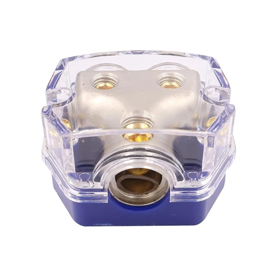 2 PACK 2 Way Blue Distribution Block 0-4 AWG In, 4-8 AWG Out for Power or Ground - Image 2 of 4