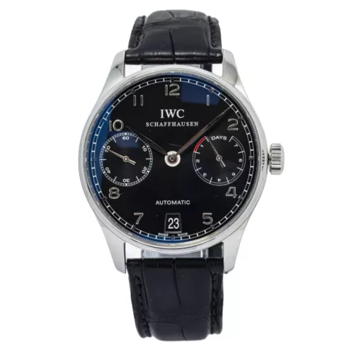 IWC Portugieser 7 Days IW500703  Stainless Black Dial Auto Men's Watch 42mm