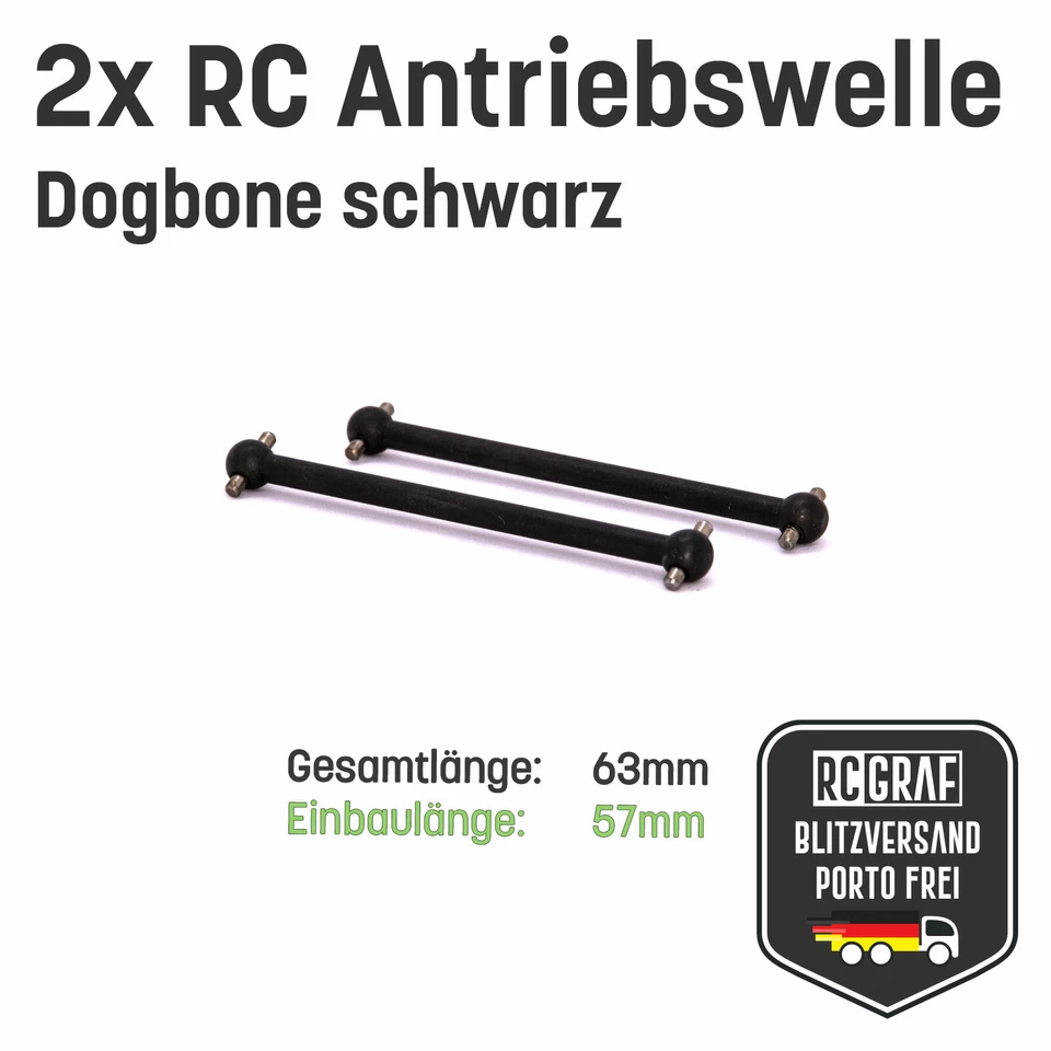 RC Dogbone Achse Antriebswelle Antriebsknochen schwarz 61 63 70 77 ... 89,5 101 - Bild 4 von 4