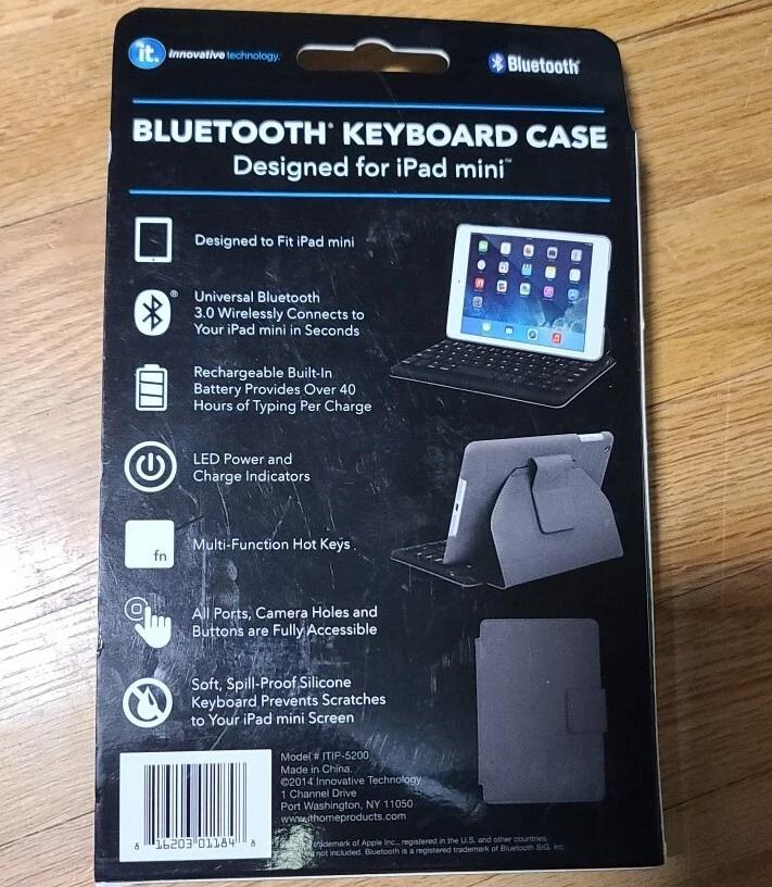 Innovative Technology iPad mini Bluetooth Keyboard Case - Black - Image 2 of 2