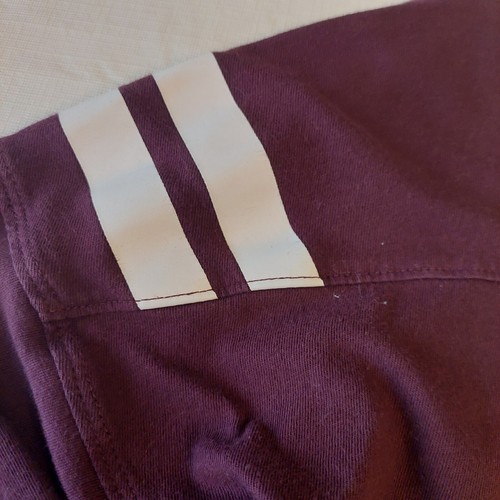 PINK Victoria's Secret Maroon Campus Stripe Long Sleeve Cut Out Back Top Size XS - Picture 4 of 11