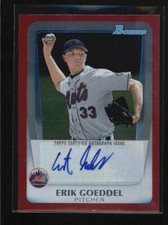 ERIK GOEDDEL 2011 BOWMAN DRAFT PROSPECT AUTOGRAPH AUTO RED FOIL #03/25 AD5821